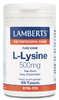 L-Lisina 500 mg. Grado puro. Alta absorción. Aminoácido esencial