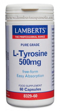 L-TIROSINA LAMBERTS 500 mg EN FORMA LIBRE. AMINOACIDO NO ESENCIAL