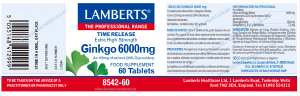 GINKGO 6000 mg TABLETAS