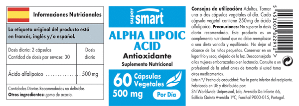 ACIDO ALFA LIPOICO 250 mg SUPER SMART
