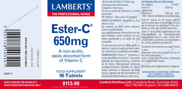 Ester-C® 650 mg. Vitamina C suave, de alta absorción