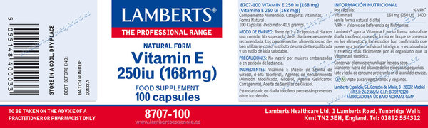 VITAMINA E Natural 250ui (168 mg)