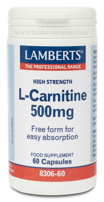 L-CARNITINA 500 mg 60 PURA EN FORMA LIBRE. AMINOACIDO NO ESENCIAL