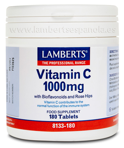 VITAMINA C 1000 mg CON BIOFLAVONOIDES Y ESCARAMUJO 180 TAB. - 8133-180