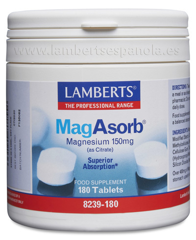 MAGASORB CITRATO DE MAGNESIO 150 mg, MÁS ABSORCIÓN 180 TAB - 8239-180