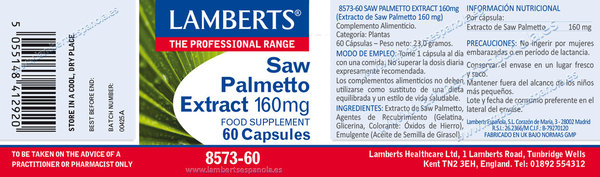 Saw Palmetto en extracto (Serenoa repens) 160 mg