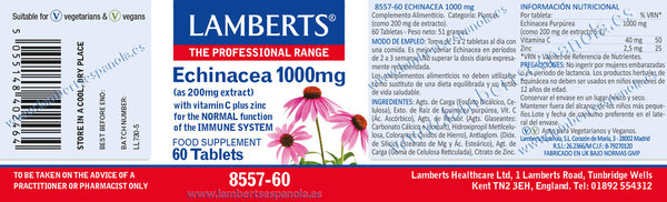 EQUINACEA 1.000 mg MAS VITAMINA C 40 mg Y ZINC 2,5 mg 60 CAPS.