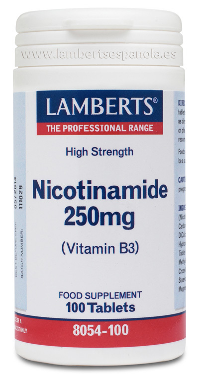 Niacina como Nicotinamida o Vitamina B3 250 mg