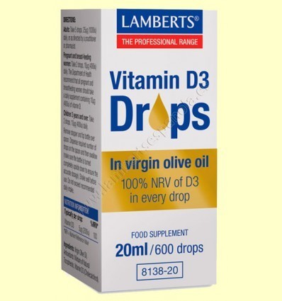 Vitamina D líquida, en gotas como D3 o colecalciferol