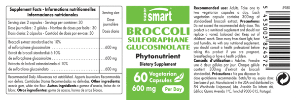 BROCCOLI SULFORAPHANE GLUCOSINALATE 300 mg 60 caps