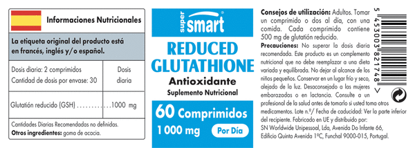 REDUCED GLUTATHIONE 500 mg