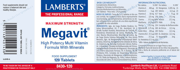 MEGAVIT VITAMINAS Y MINERALES 120 CAPS
